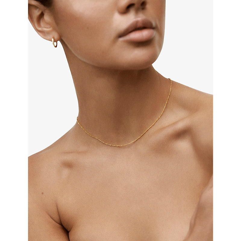 Womens Yellow Gold 18ct Yellow Gold-plated Vermeil Sterling-silver Station Chain Necklace 