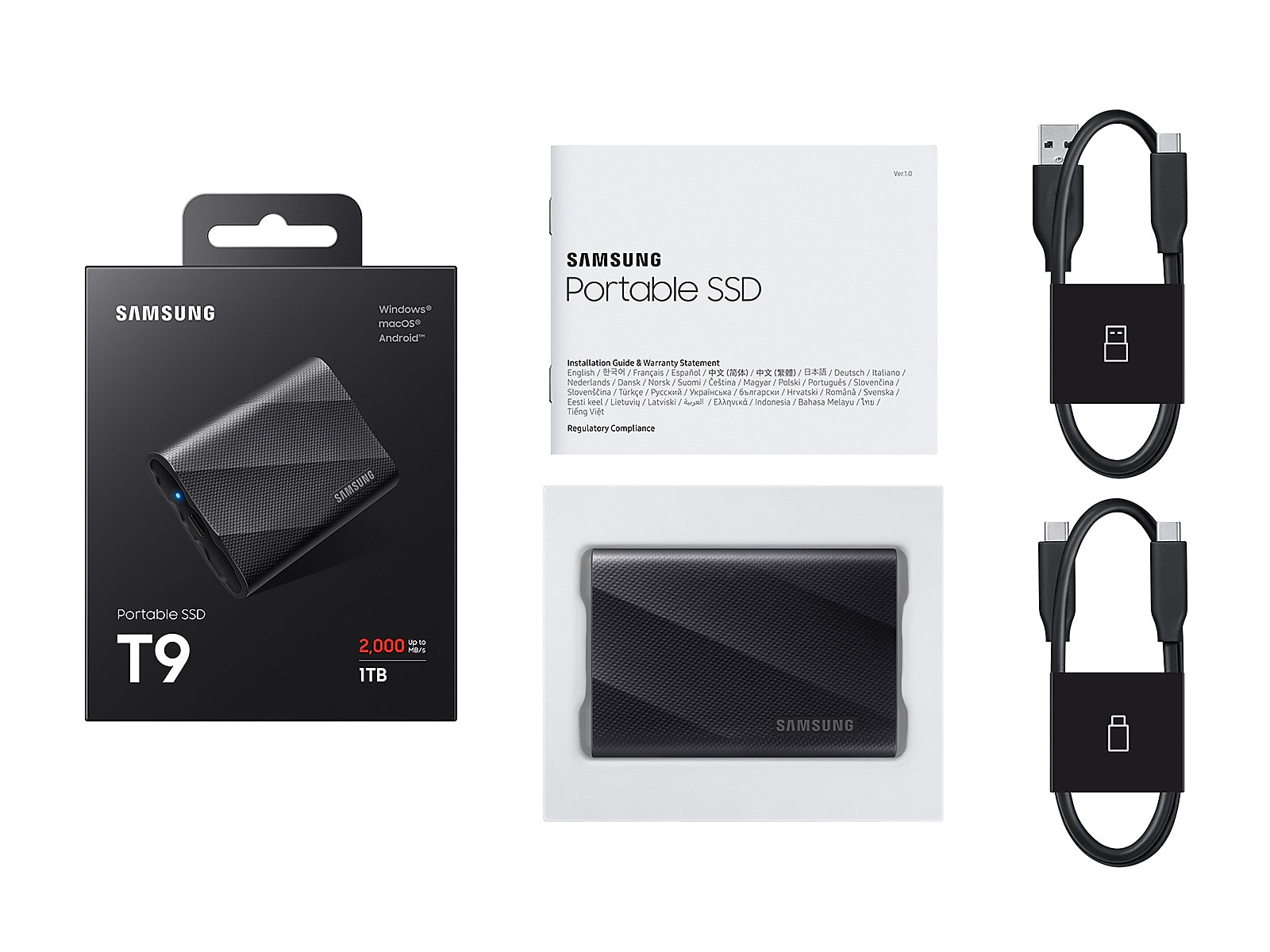 Portable SSD T9 USB 3.2 Gen2x2 1TB ( in Black)(MU-PG1T0B/AM)