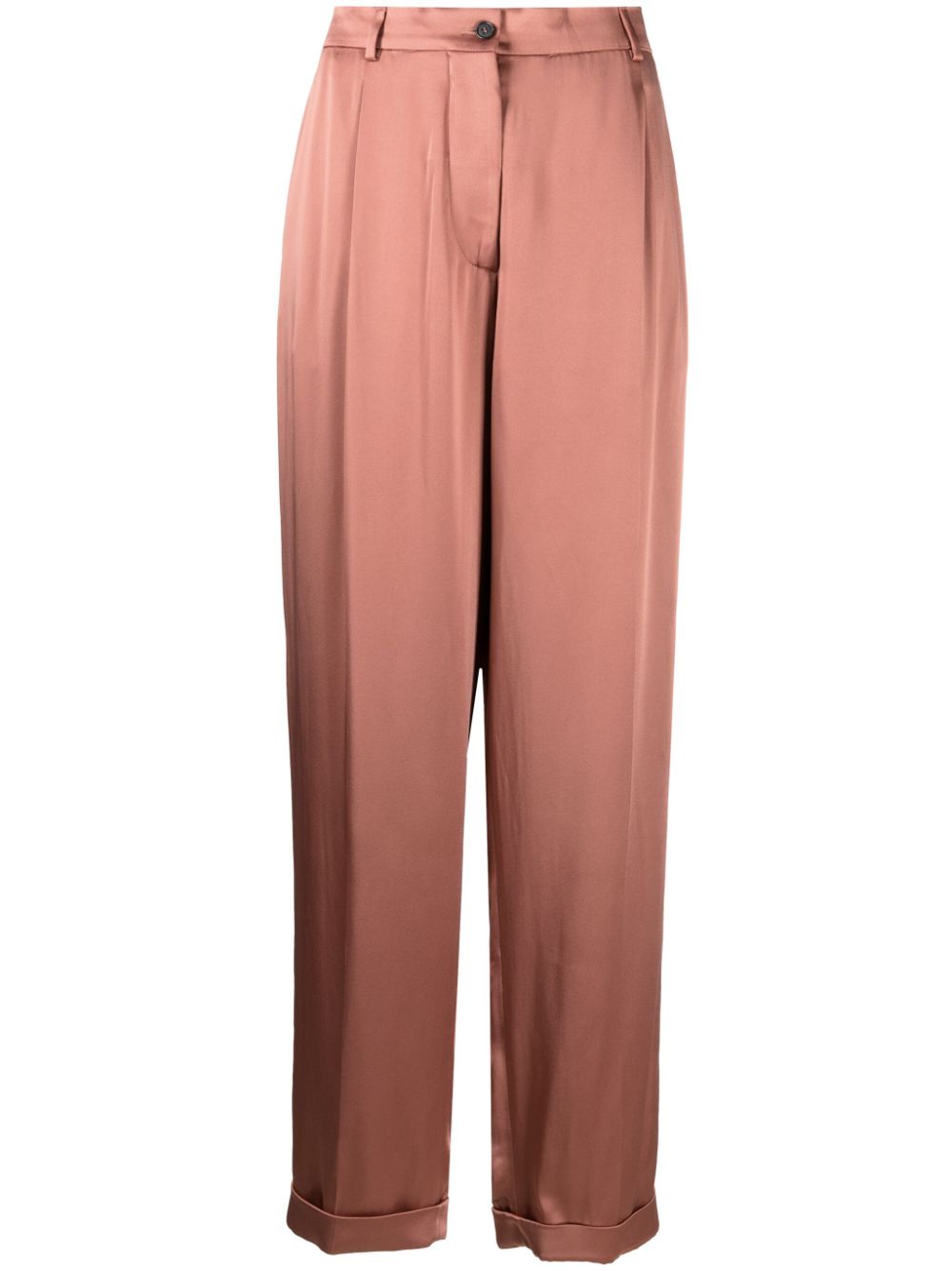 Wide-leg satin trousers - Pink
