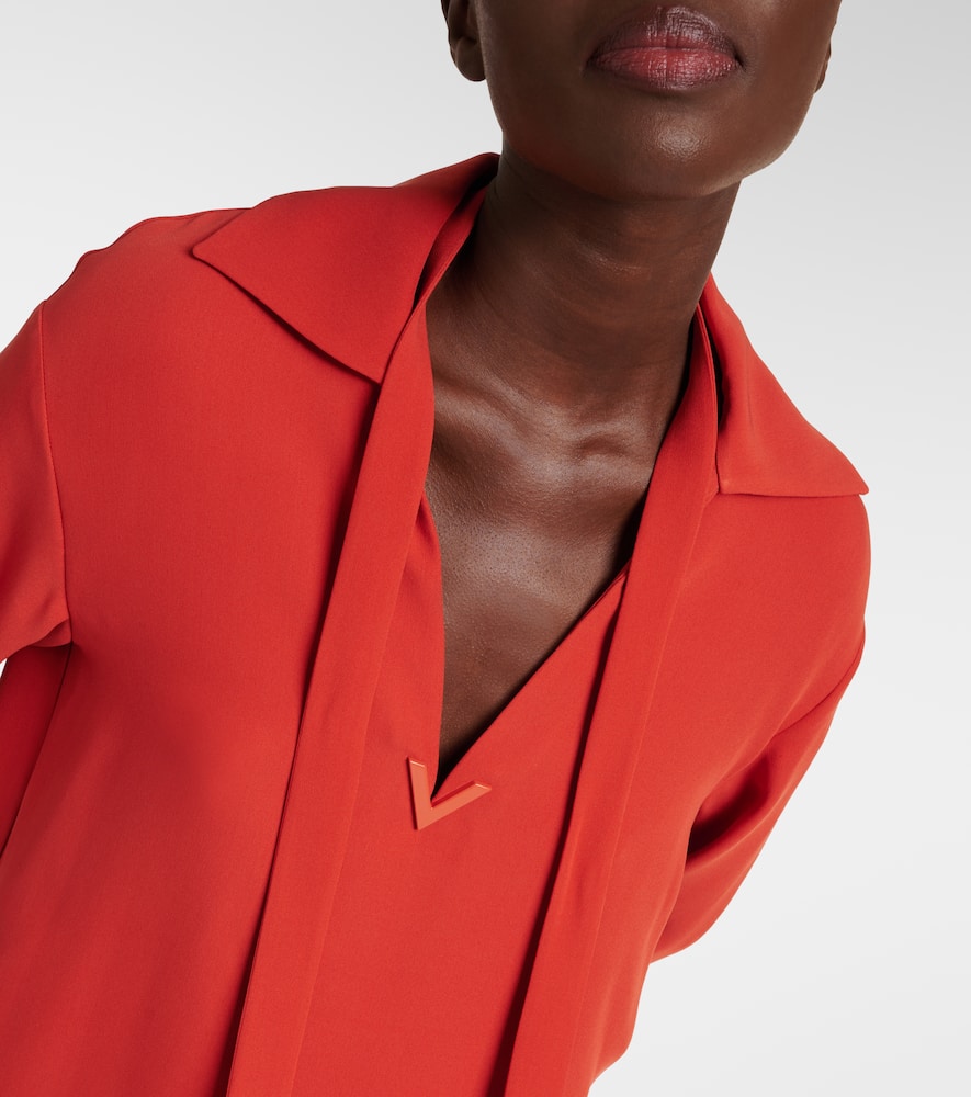 Tie-neck silk blouse