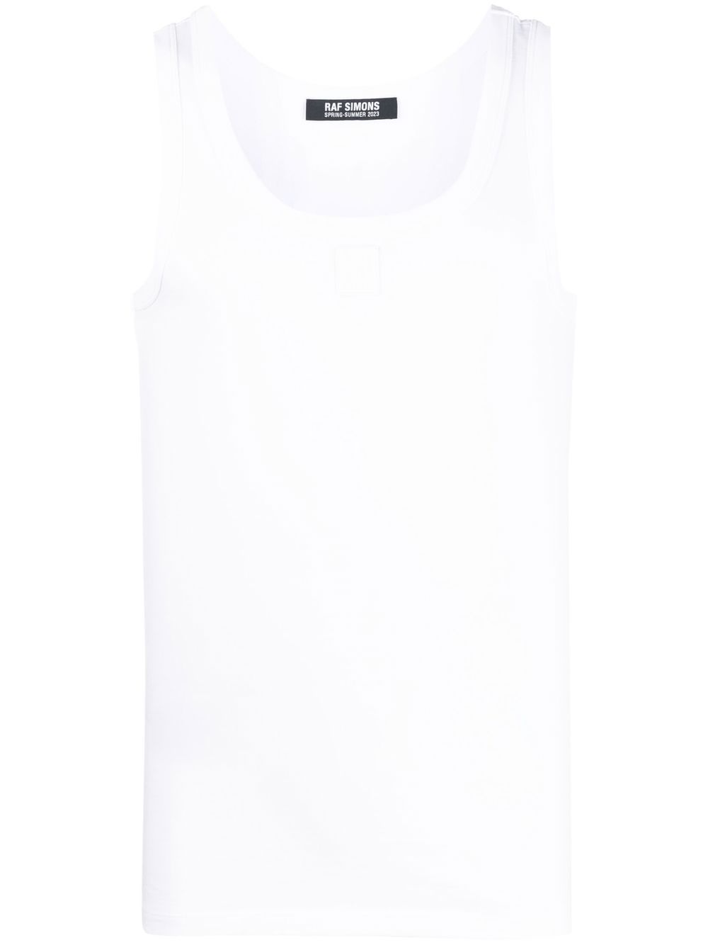 Logo-patch cotton tank top - White