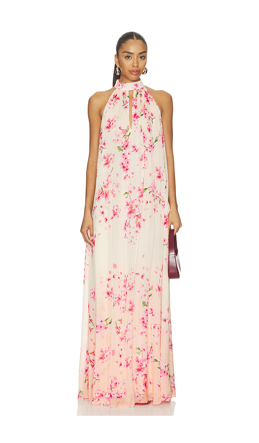 ROCOCO SAND Flared Maxi Dress in Peach. - XXL also in S, XS, M