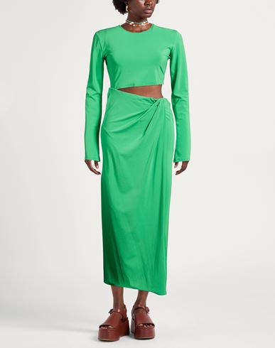 Woman Midi dress Green Size 6 Viscose, Elastane