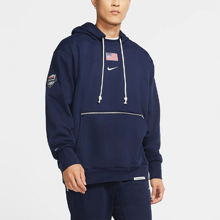 Men's Casual Sports Large Logo Pullover Navy Blue