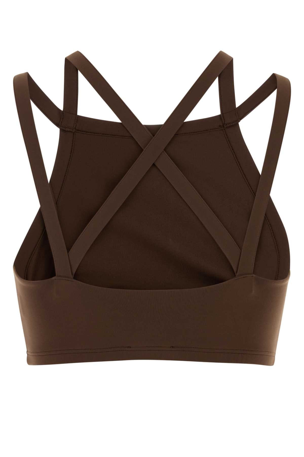 Blaze Brown Stretch Nylon Neely Bikini Top