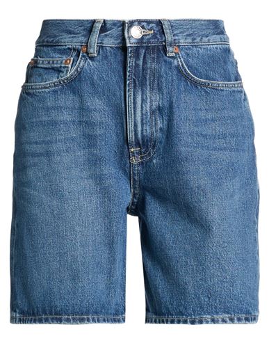 Samsøe Φ Samsøe Woman Denim shorts Blue Size 24 Organic cotton