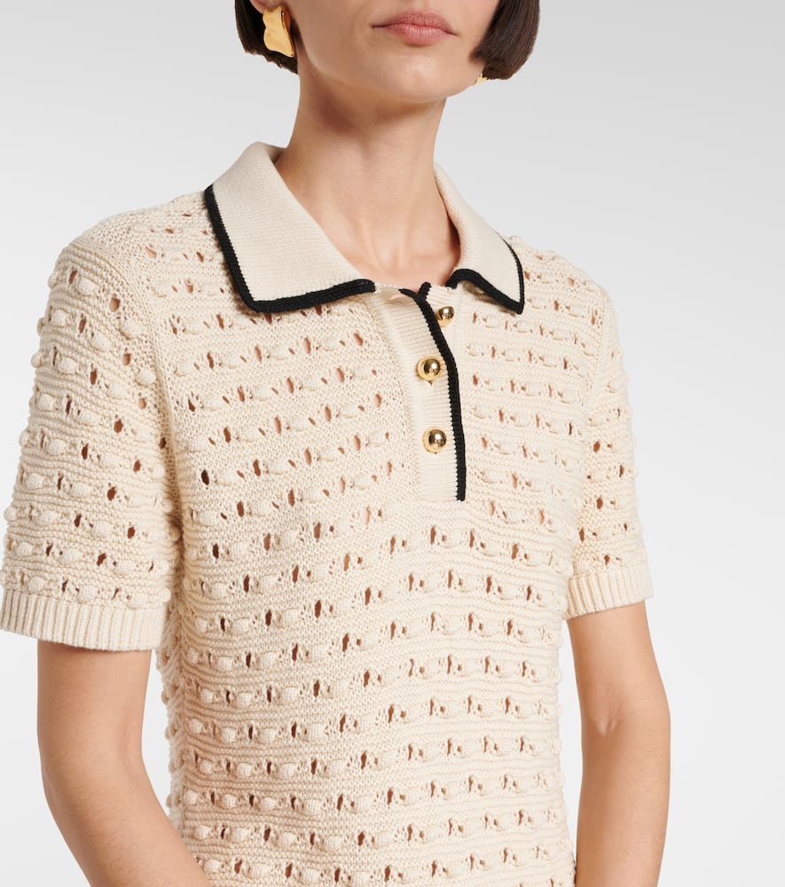 Bauble pointelle cotton polo dress