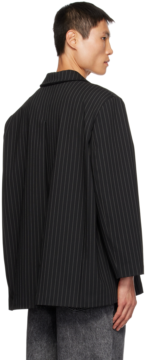GANNI Black Pinstripe Blazer