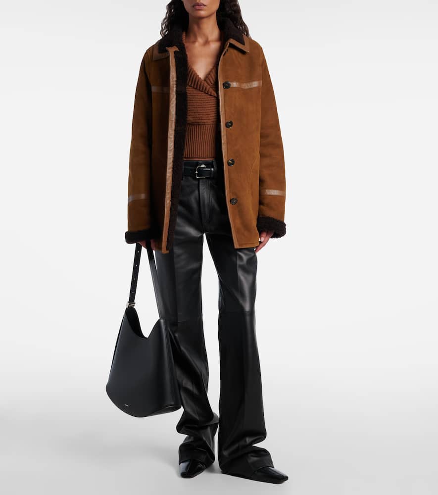 Reversible shearling coat
