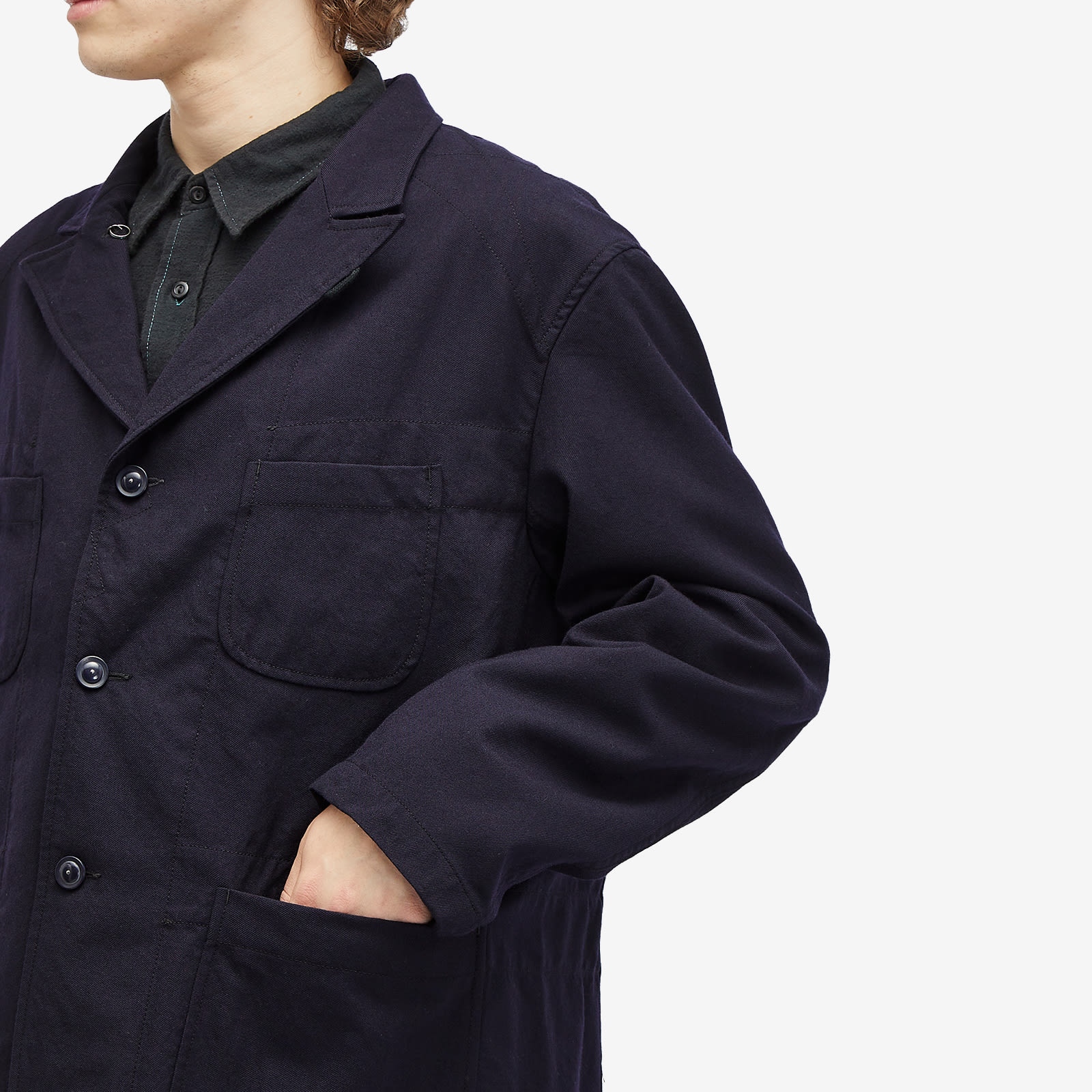 Men's Bedford Jacket in Dark Navy Wool Serge