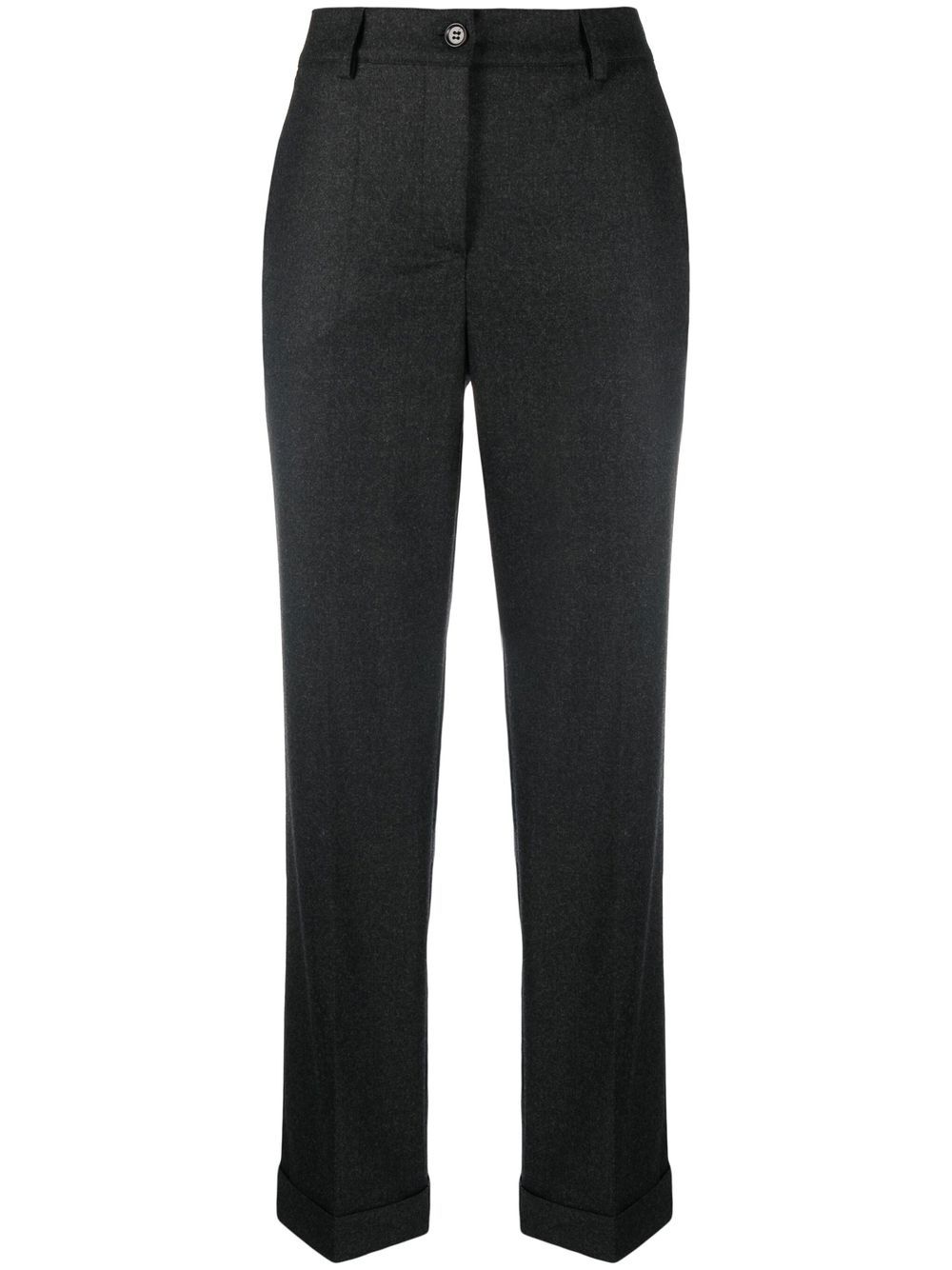 Turn-up straight-leg trousers - Grey