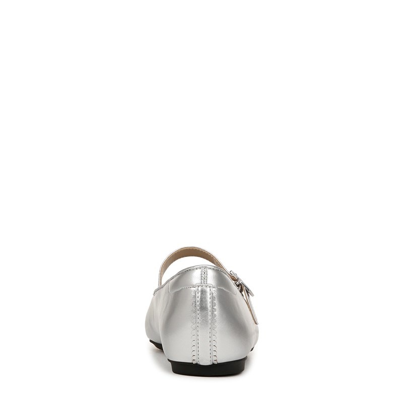 Women's Wexley Mary Jane Ballet Flat Shoes (Silver Faux Leather)