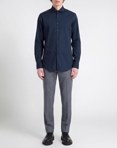 Man Shirt Navy Size 17 Polyamide, Elastane