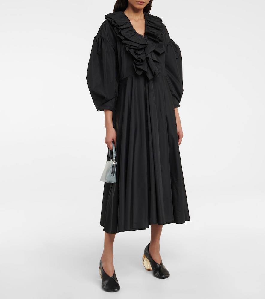 Ruffle-trimmed midi dress