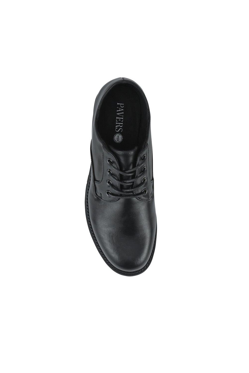 Pavers Wide Fit Casual Lace-Up Shoes In Black