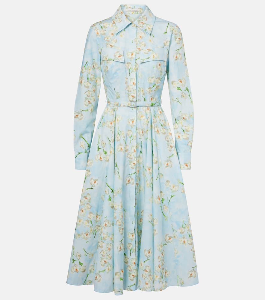 Floral cotton poplin shirt dress