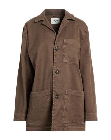 Woman Blazer Khaki Size 10 Linen, Cotton, Elastane