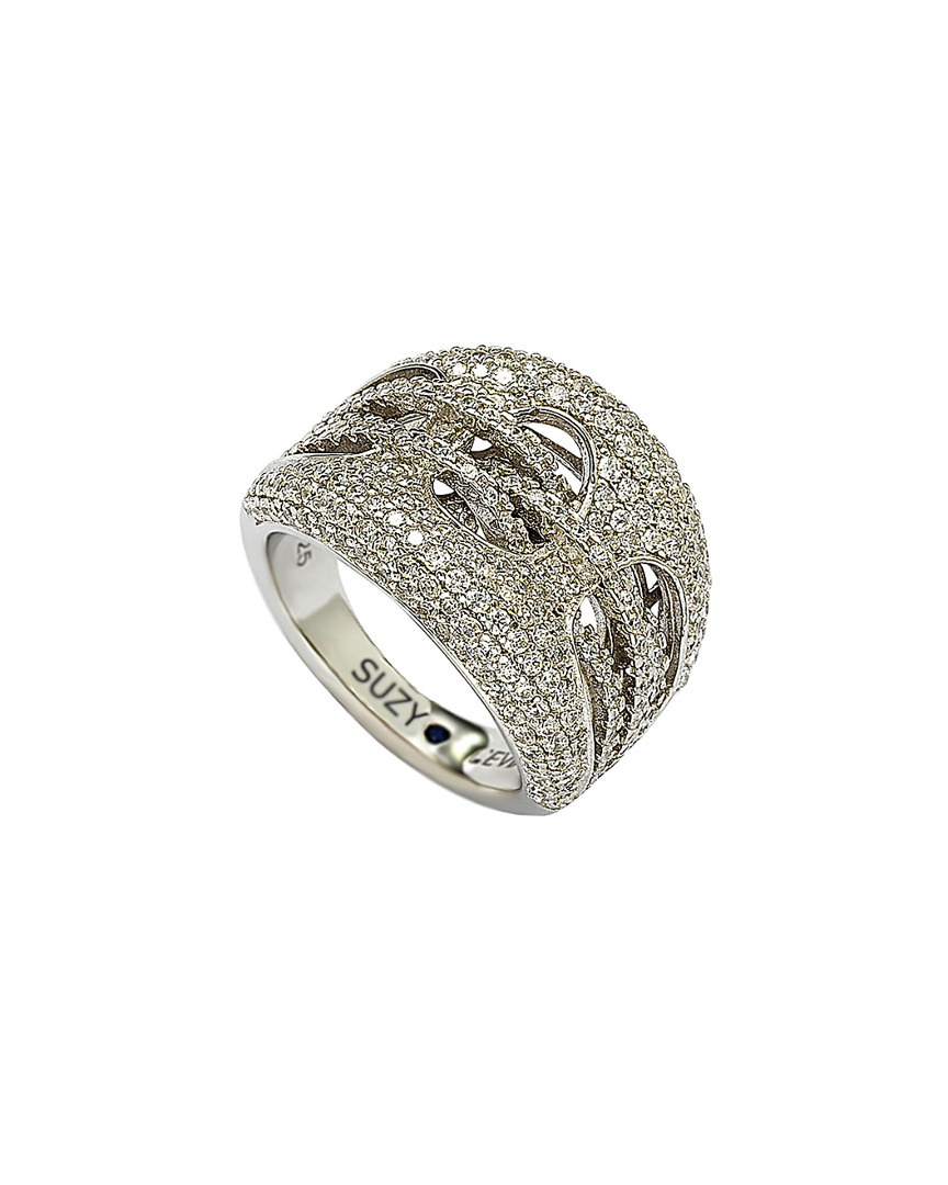 Silver Cz Gladiator Weaving Ring