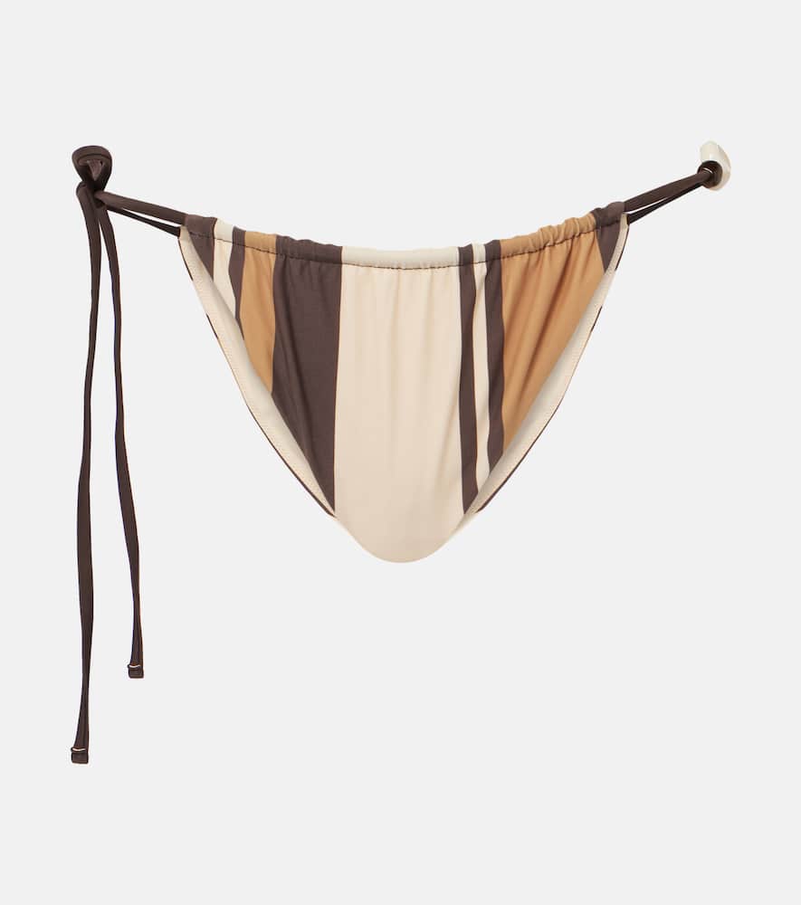 Mahogany striped bikini bottoms