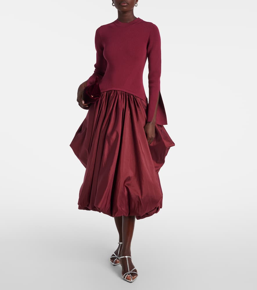 Kenlie knitted taffetta midi dress