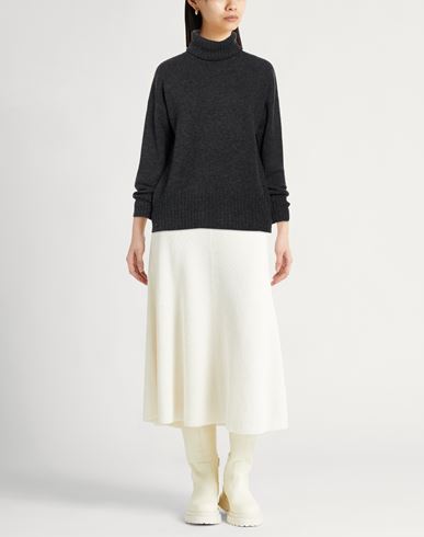 Woman Turtleneck Charcoal Size L Merino Wool