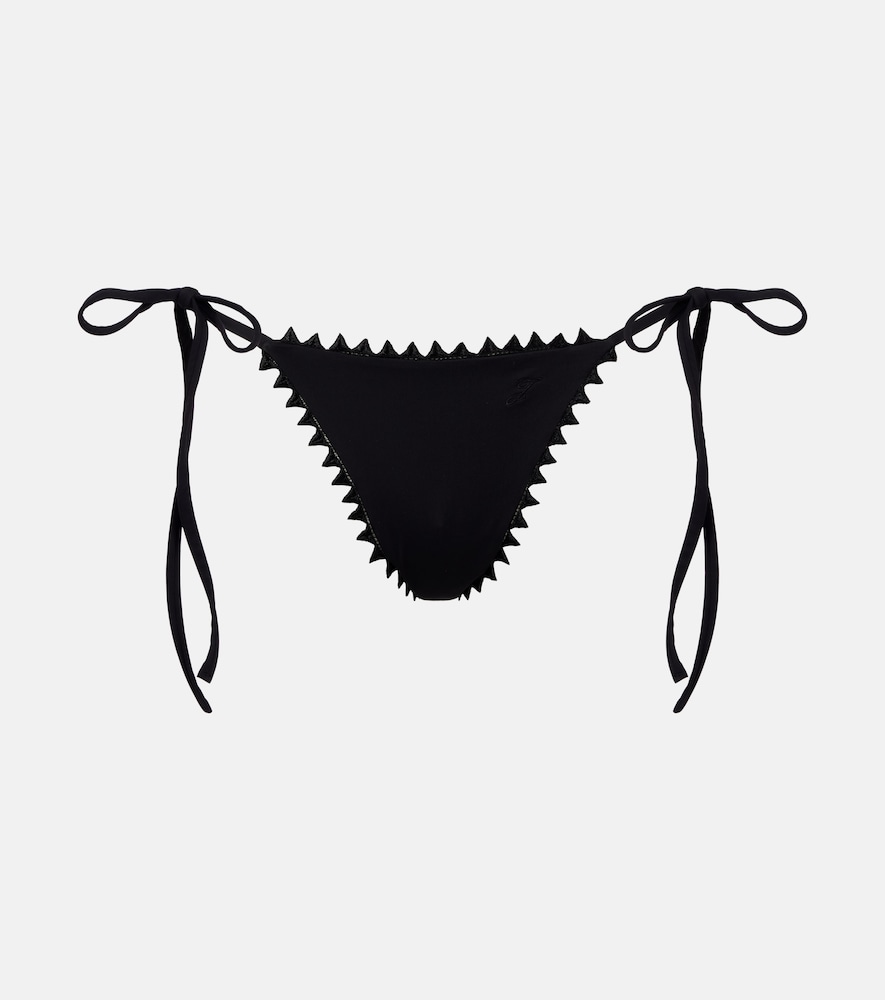 Picot embroidered bikini bottoms
