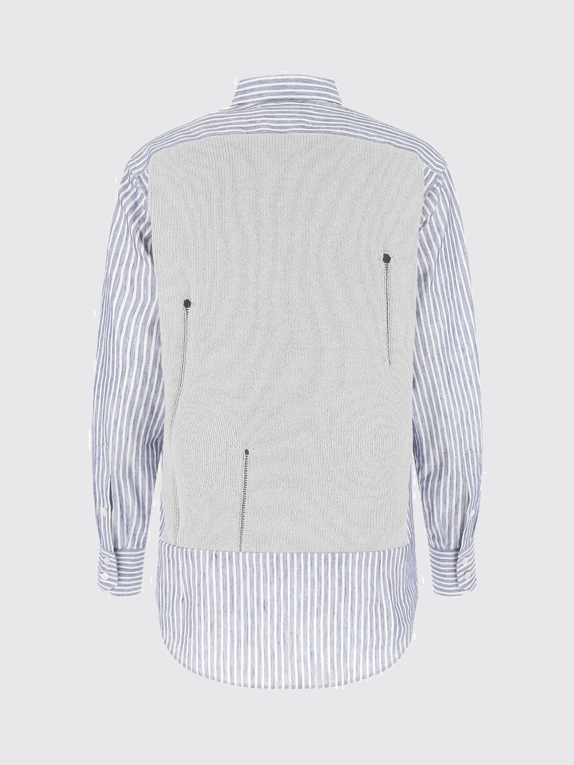 Layered knit-detail shirt - Blue