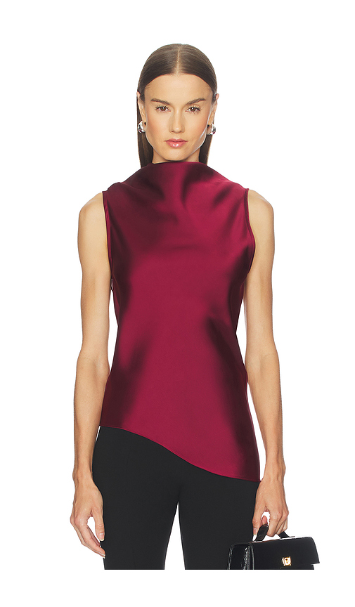 Marques ' Almeida Satin Cowl Neck Top in Burgundy. XS also in L, M, S