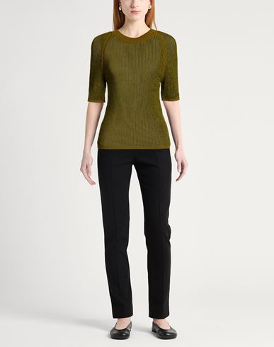 Woman Sweater Military green Size L Viscose, Cotton, Polyester