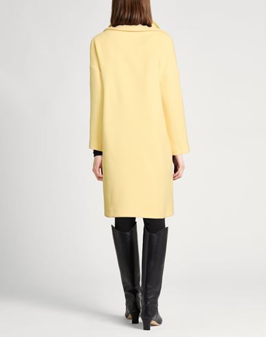 Woman Coat Pastel yellow Size 4 Virgin Wool, Polyamide, Cotton, Polyester