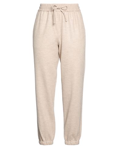 Woman Pants Beige Size L Virgin Wool