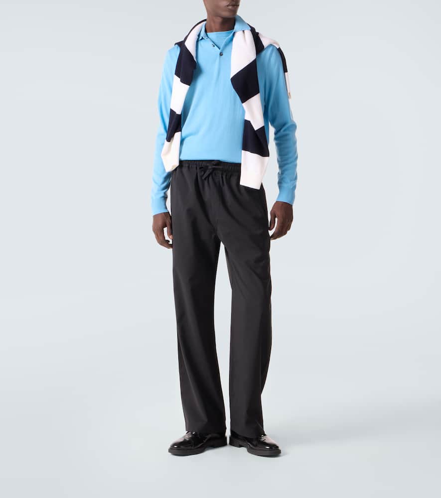 Virgin wool polo sweater