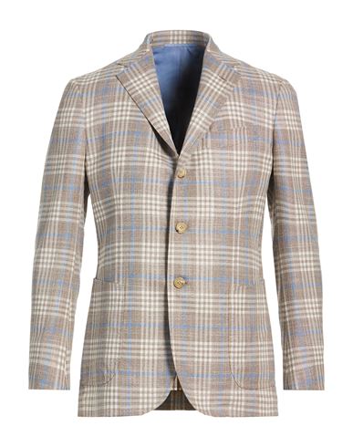 Man Blazer Beige Size 38 Virgin Wool, Silk