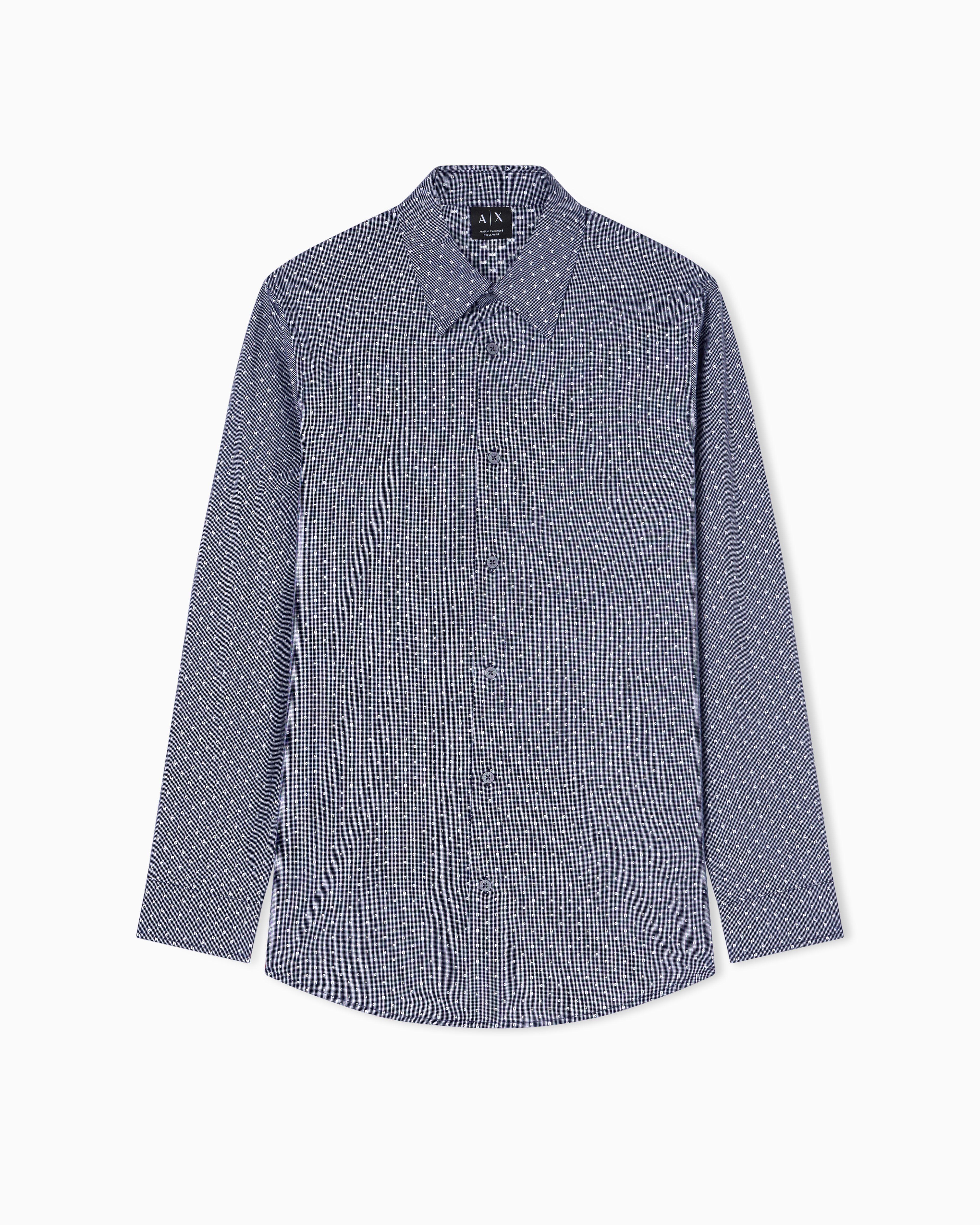 Regular-fit Jacquard Yarn-Dyed Cotton Shirt