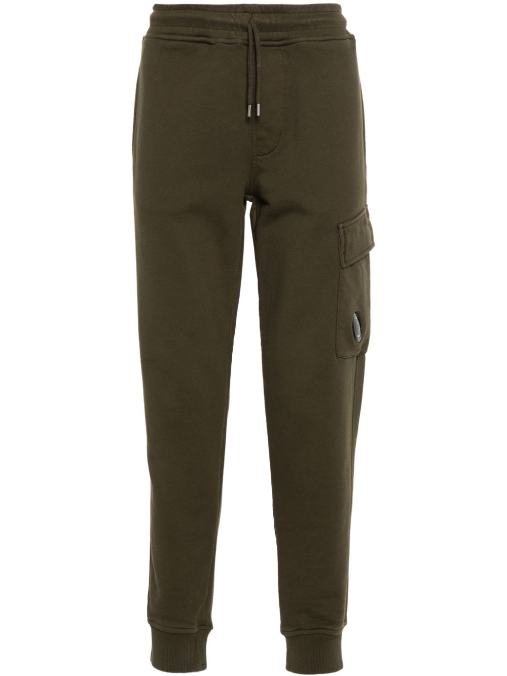 Lens-detail cotton track pants - Green