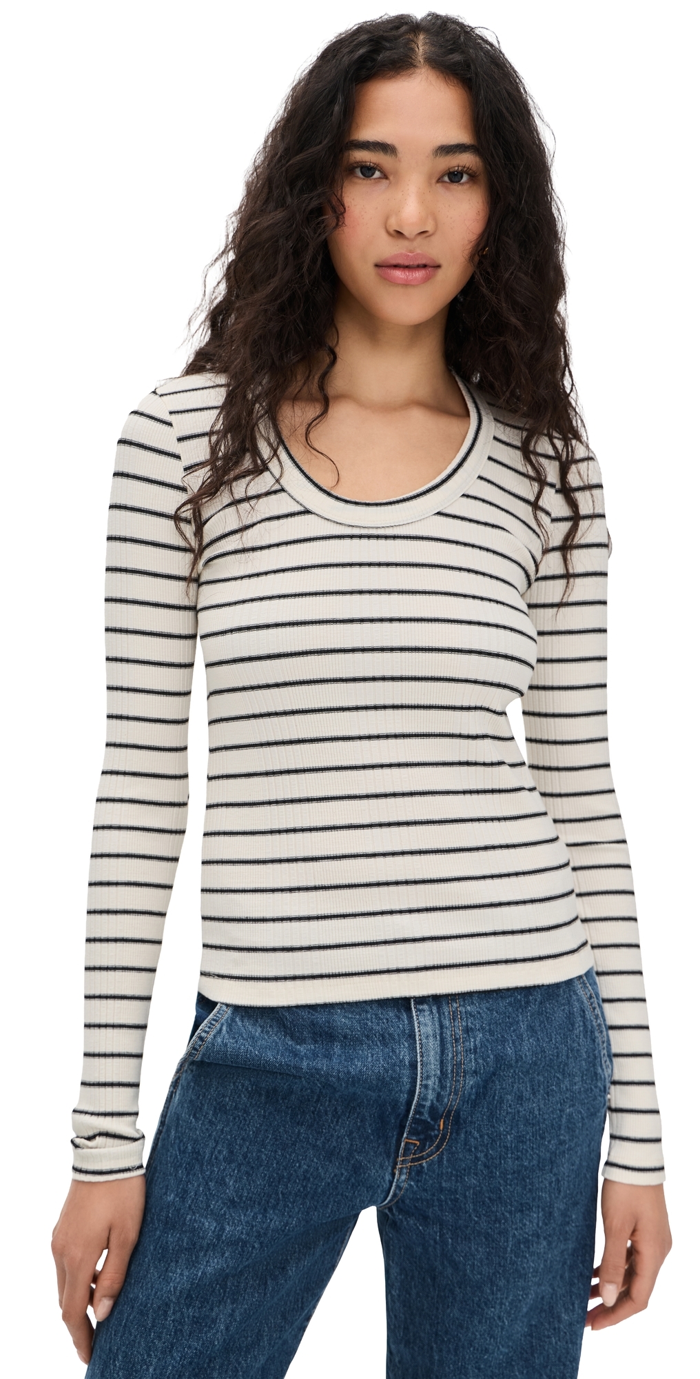 Joanna Long Sleeve Tee Natural/Black