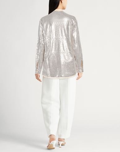 Alysi Crème Woman Shirt Silver Size 2 Polyester