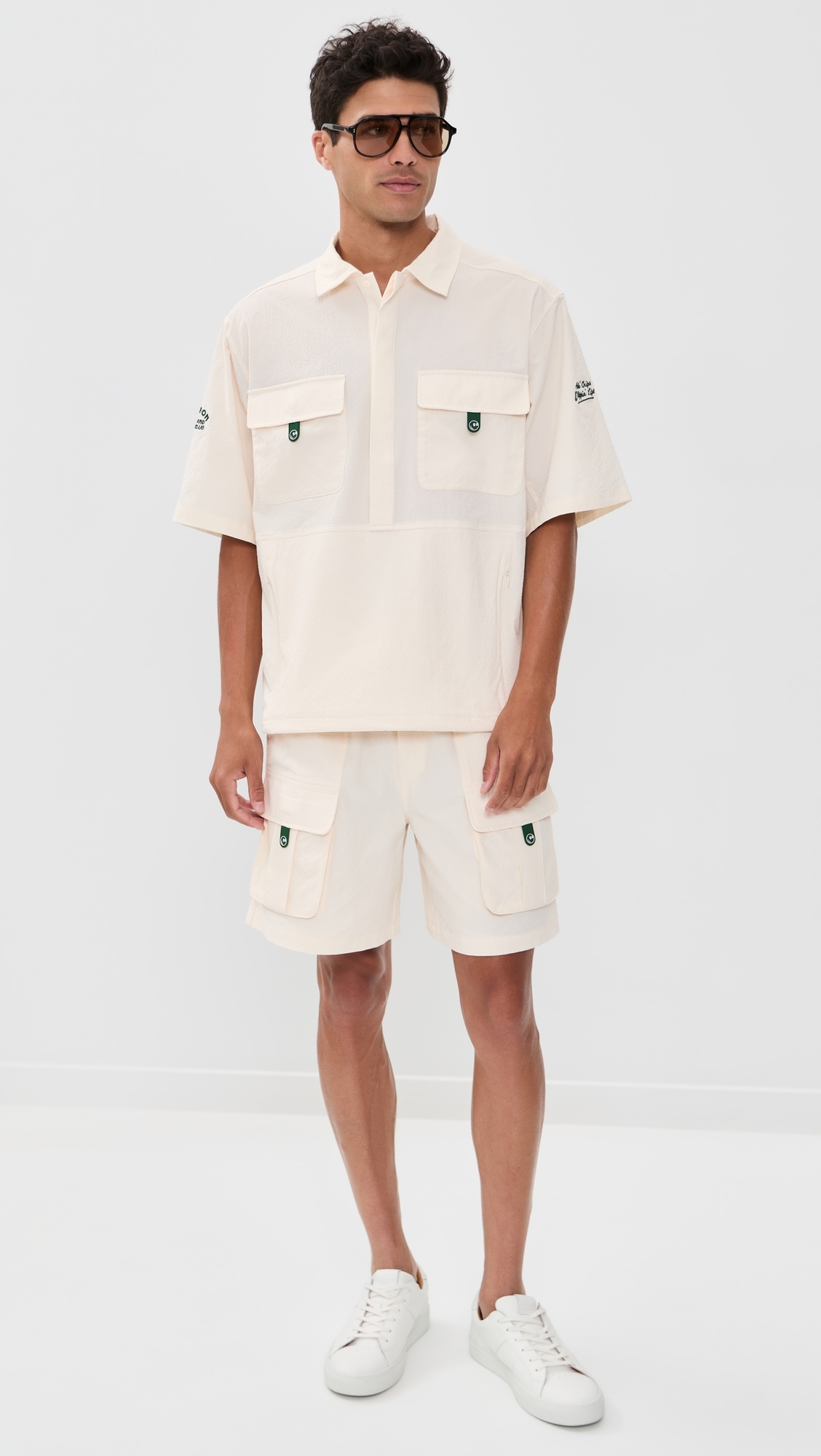 Bass Club Seersucker Windshirt Ivory