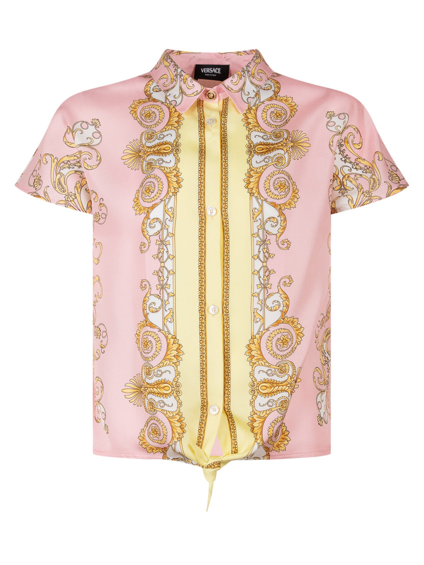 Girls Pink Printed Shirt