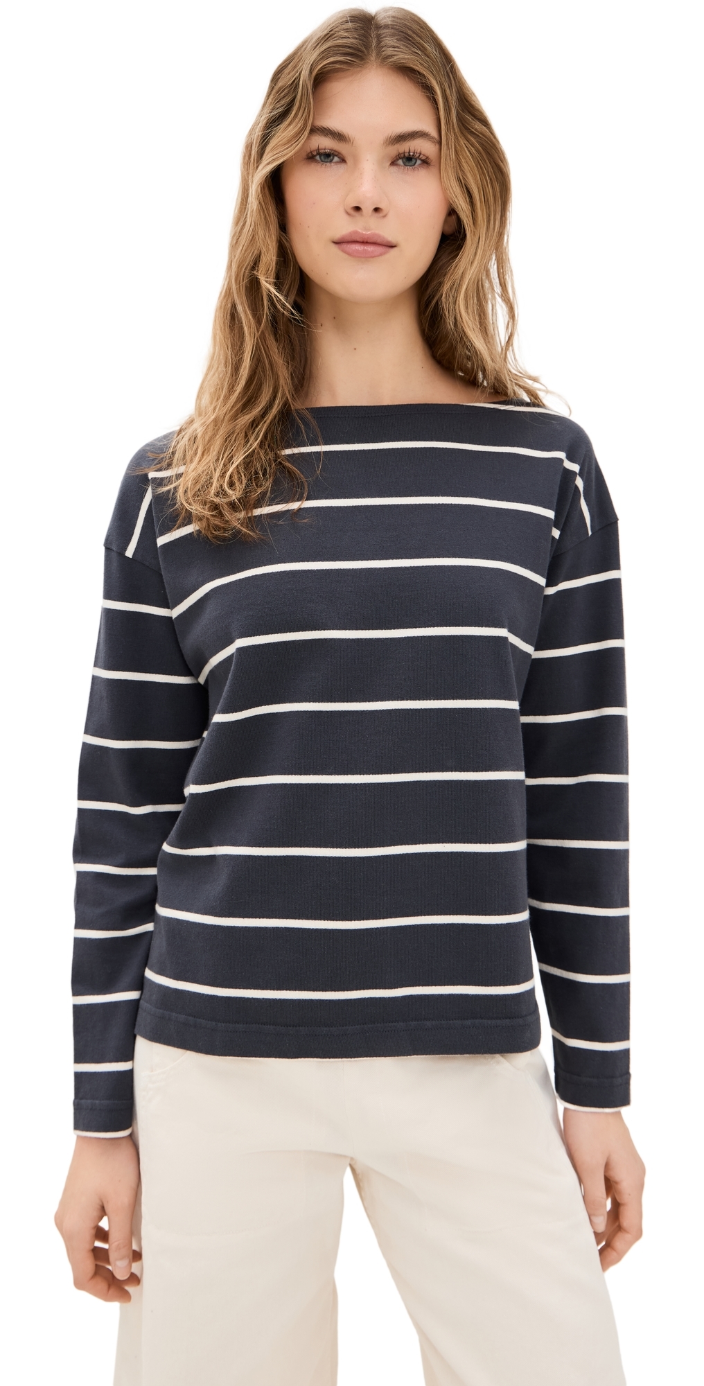Sport Jersey Boatneck Top Osprey Stripe