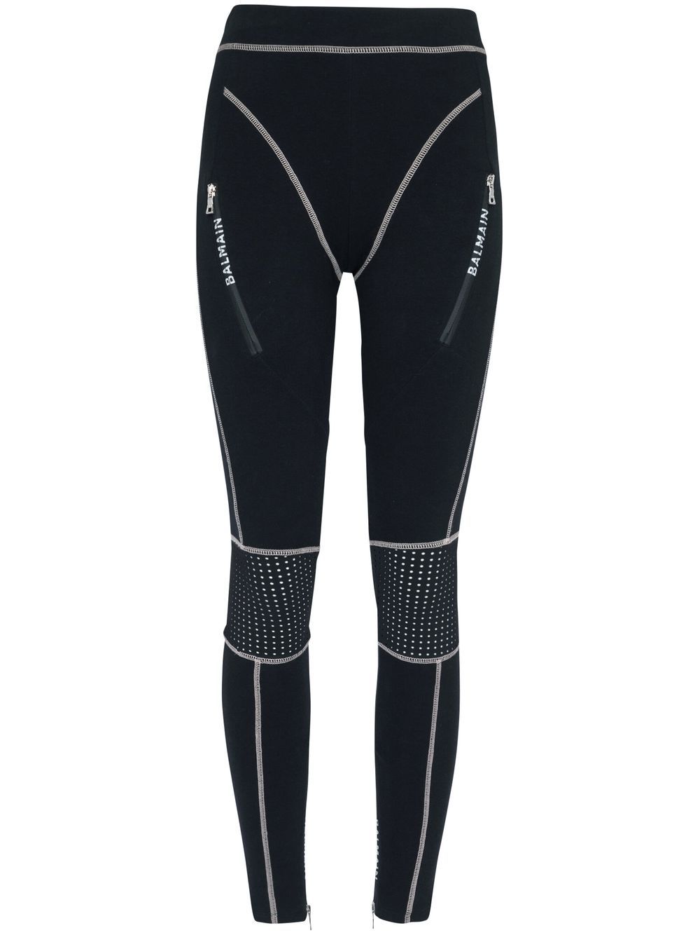 Contrast stitch leggings - Black