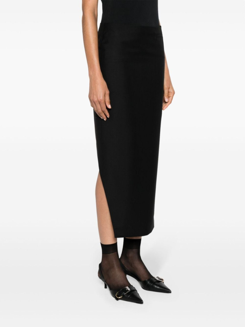 Wool And Mohair Asymmetric Skirt