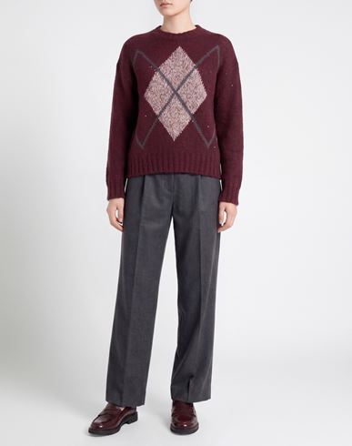 Woman Sweater Burgundy Size XL Alpaca wool, Wool, Polyamide, Polyester