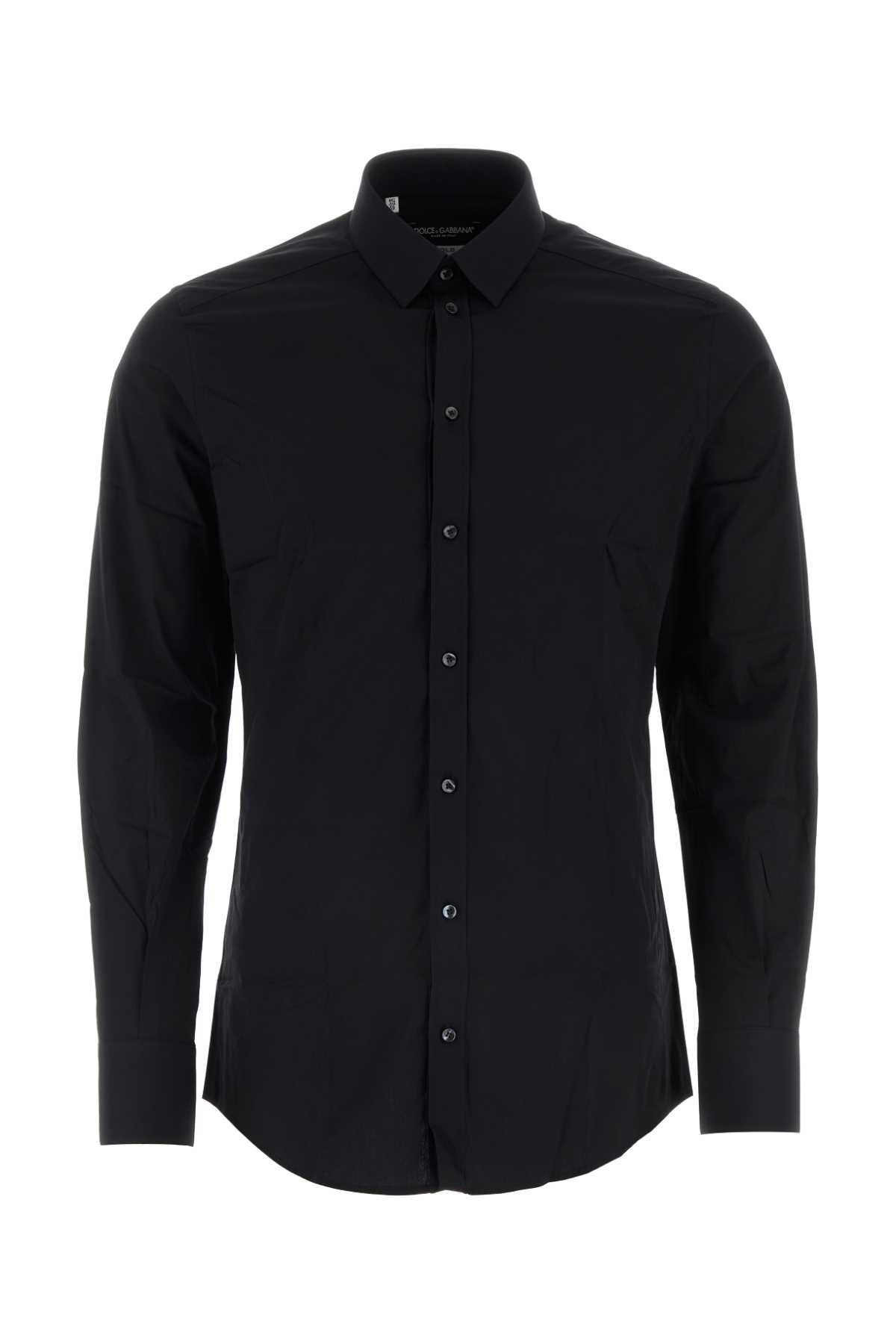 Stretch Poplin Shirt — Black
