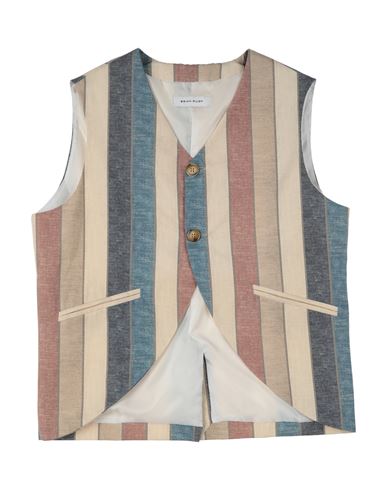 Kid Boy Tailored Vest Sand Size 16 Linen, Cotton