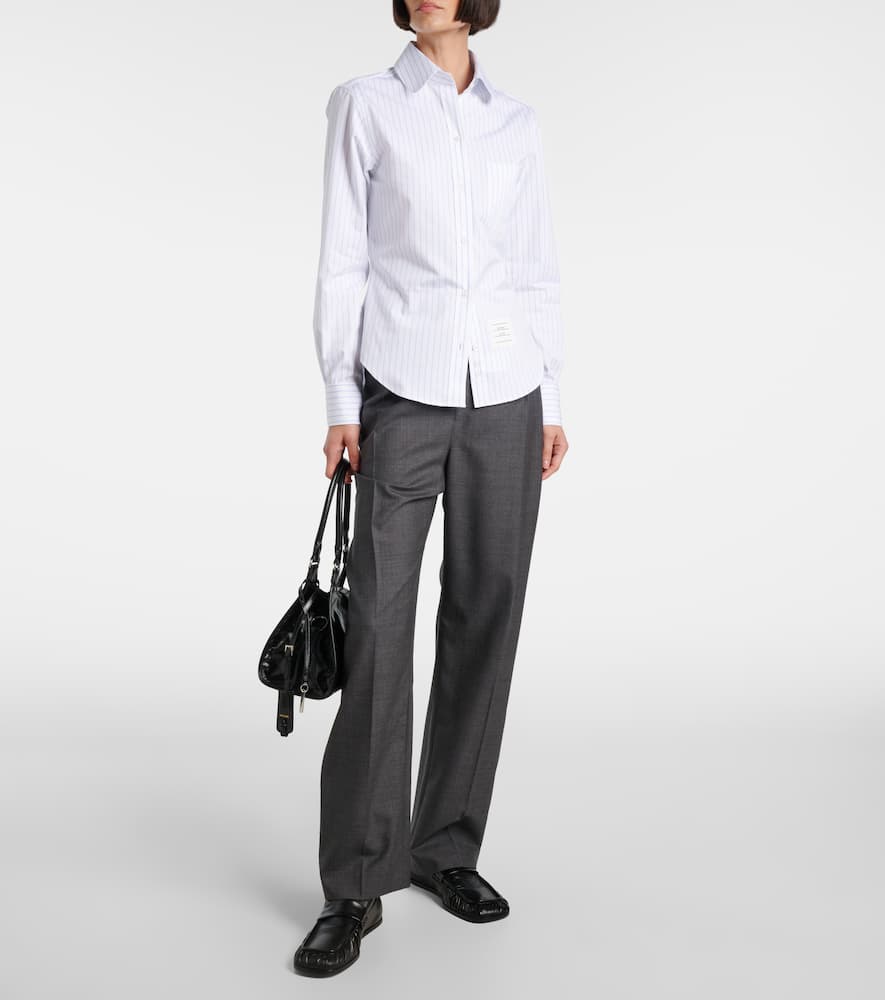 Pinstripe cotton poplin shirt