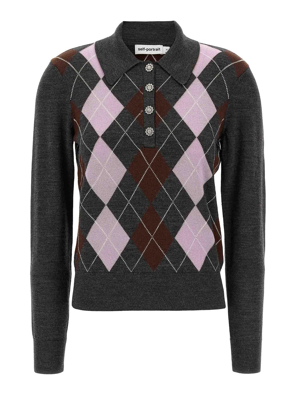 Grey Argyle Lightweight Sweater