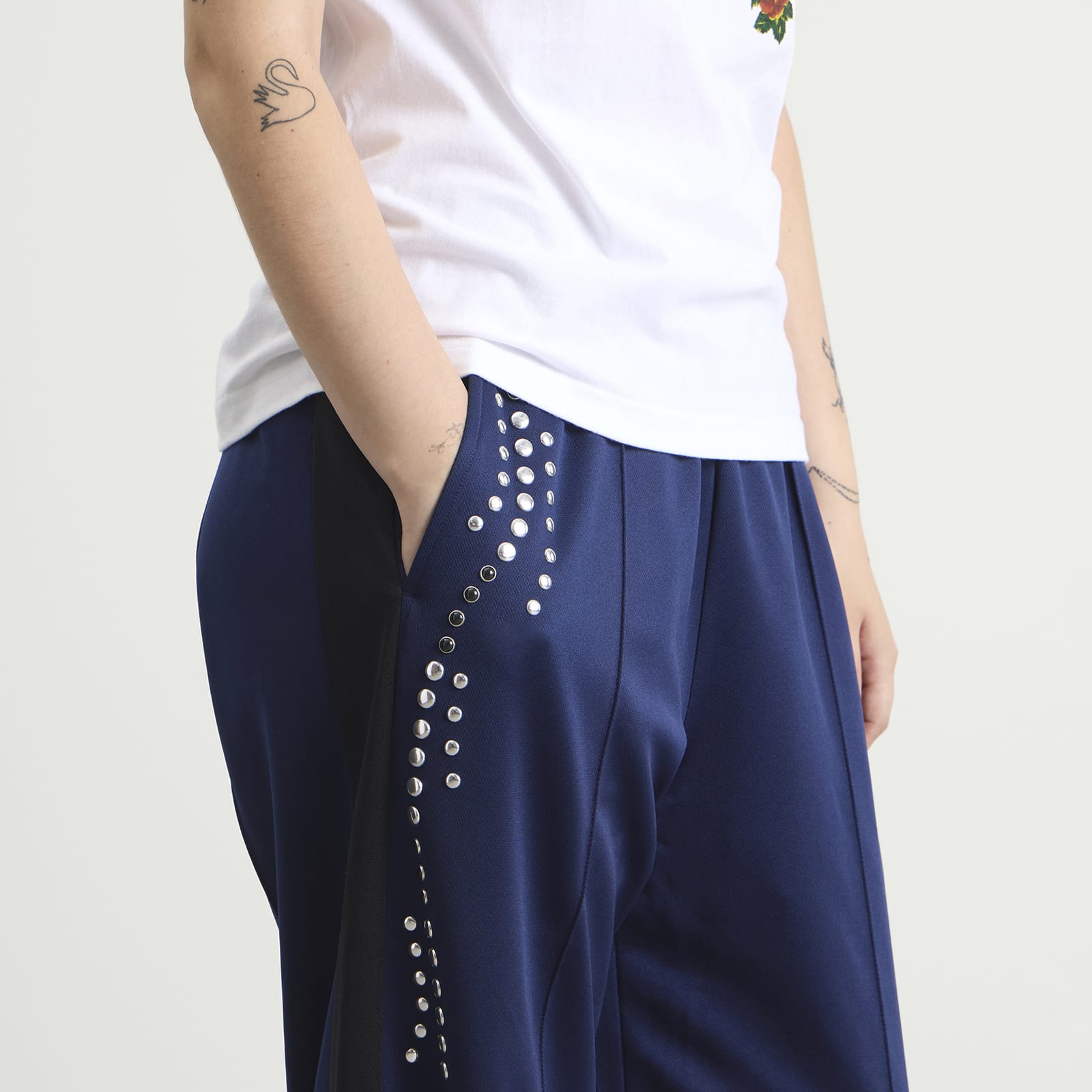 Women's TOGA Studded Track Pants in Navy