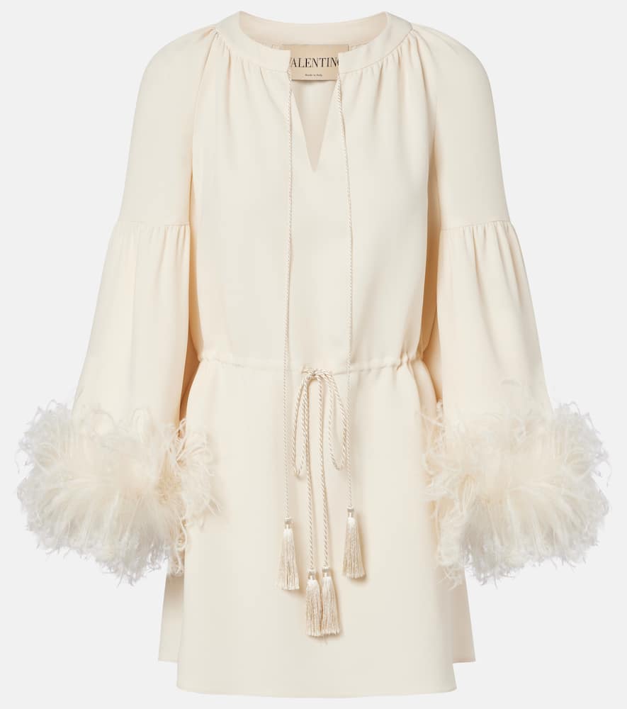 Cady Couture feather-trimmed tunic