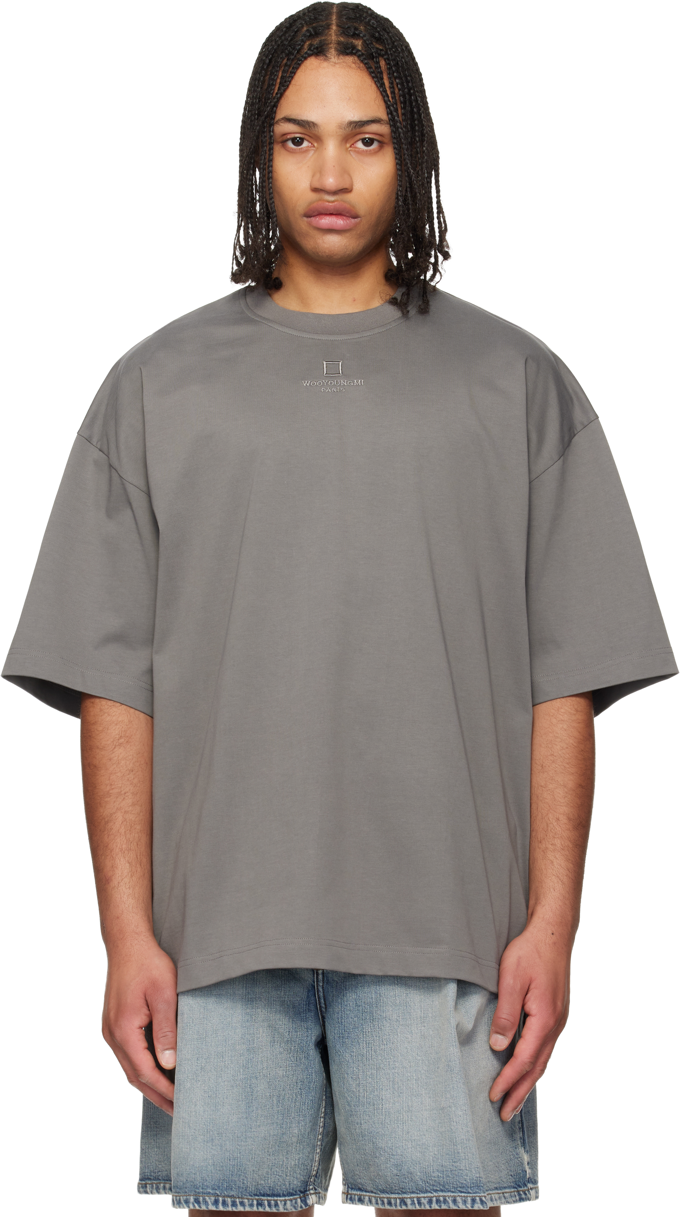 Gray Cotton Over Size T-shirt